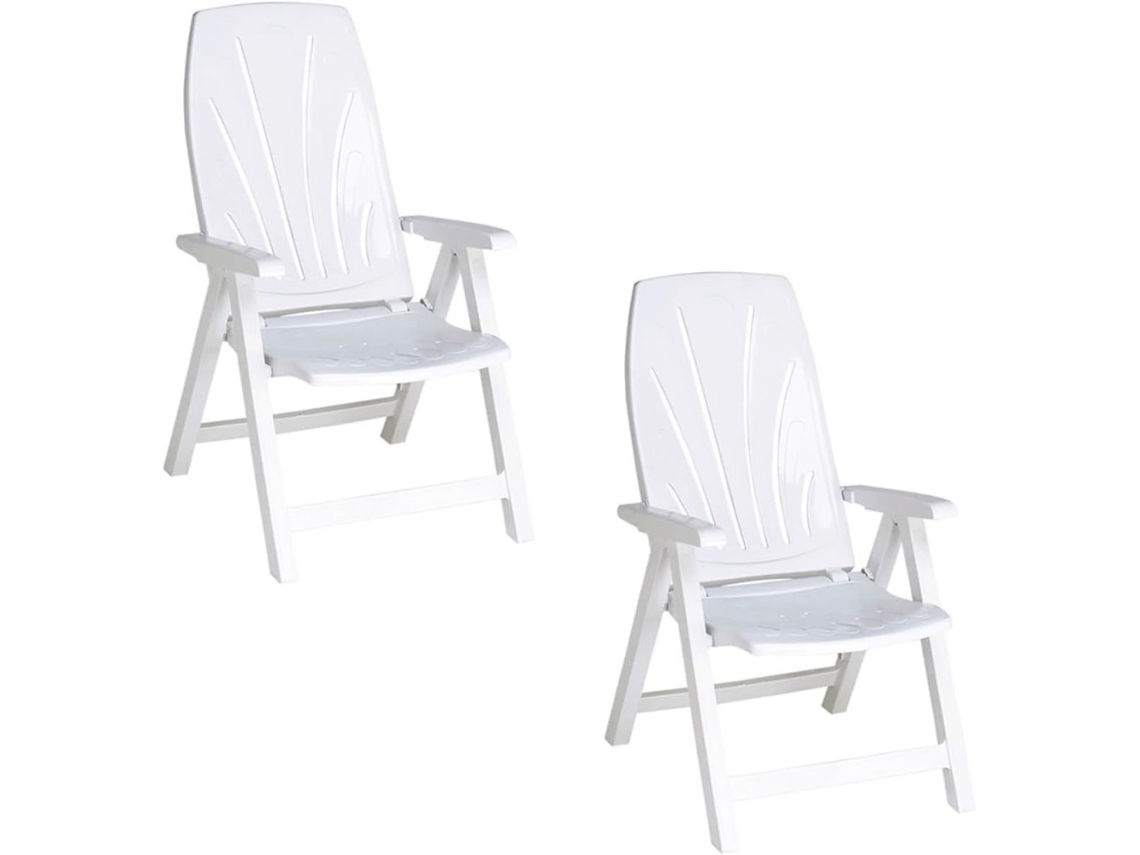 Sillones plegables Coshano de 5 posiciones para exteriores, para jardín, patio, playa y camping, reclinables, fabricados en resina reciclable.