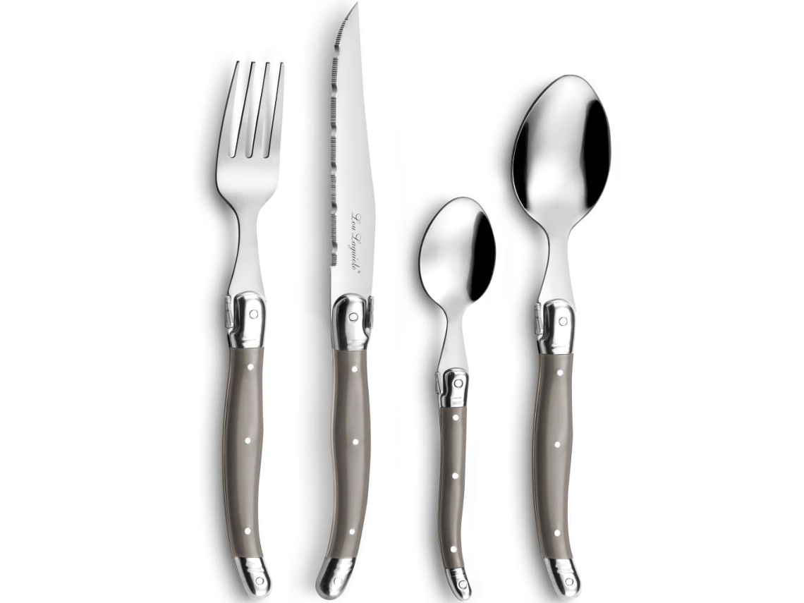 LOU LAGUIOLE Set de cubiertos de 24 piezas Tradition gris taupe