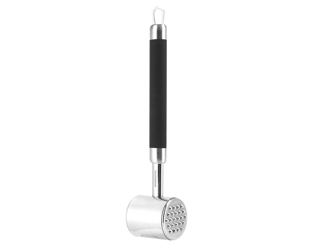 Mazo De Carne De Doble Cara De Acero Inoxidable Y Silicona Para Ablandar La Carne. Herramienta De Cocina.