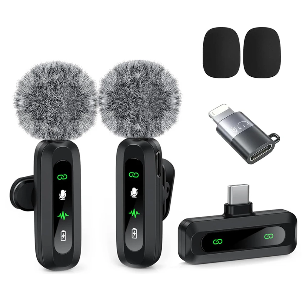 (convertidor Ios) Micrófono De Solapa Inalámbrico, Adecuado Para Transmisión En Vivo Y Grabación De Audio/video.
