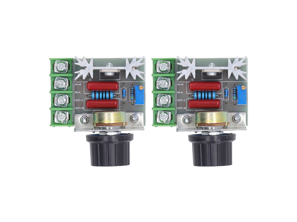2pcs Regulador De Voltaje Scr 2000w 220v Ac Controlador De Velocidad De Motor Ajustable Potenciómetro
