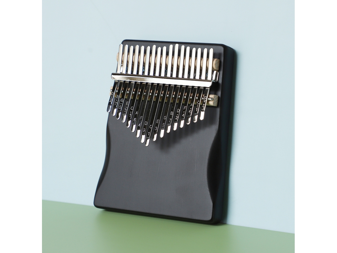 Piano de pulgar Kalimba Siurn de 17 teclas, madera maciza, color negro