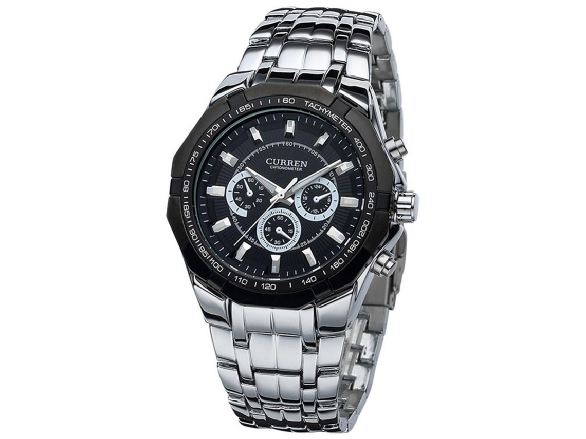 Reloj De Pulsera Informal De Negocios Para Hombre Con Correa De Pu En Oro Rosa Y Negro.