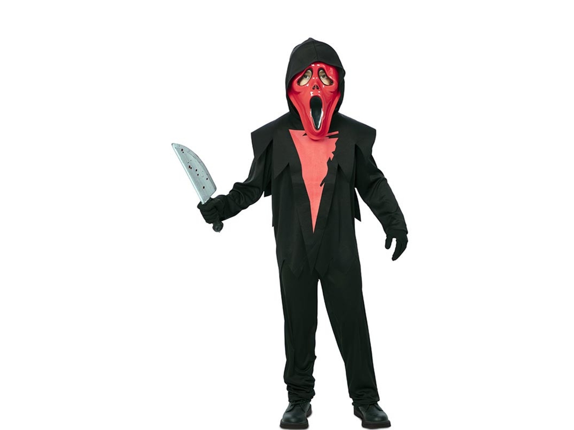 Disfraz de Fantasma Asesino rojo con máscara para niño