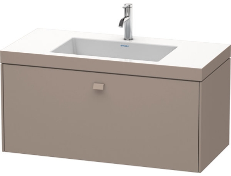 Lavamanos DURAVIT Brioso c-bonded con base mural 100,0x48,0 cm 1 cajón sin rebosadero con banco para grifos 1 agujero para grifos