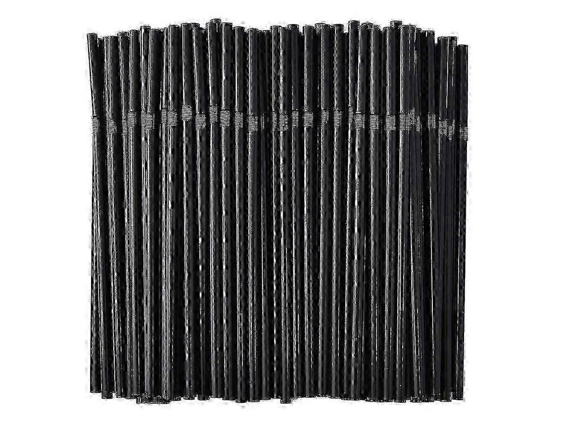 500 pajitas plegables de plástico negras, 6 mm x 21 cm, Rosewell