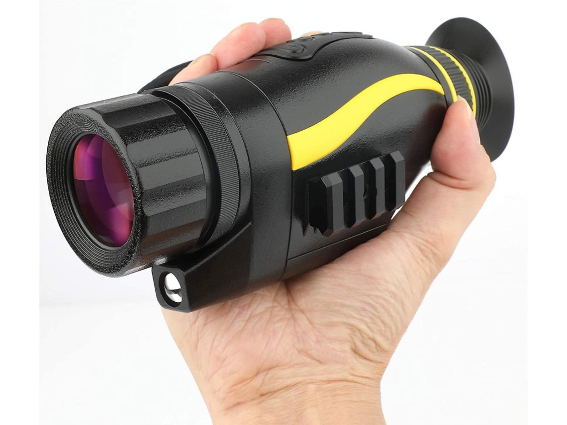 Monocular digital de visión nocturna 5x35 IR óptico de 16 GB para observación y caza, color negro Yizhood