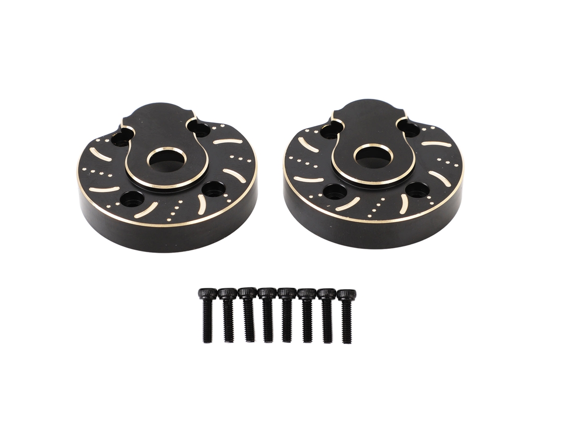 2 Tapas De Latón Para Puertas Con Contrapeso Para Coche Rc Crawler Capra Scx10 Iii 1/10, Eje Delantero Y Trasero, Color Negro.