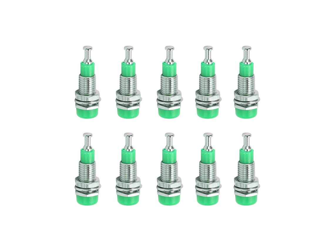 Juego De 10 Conectores Banana Hembra De 2 Mm, Plateados Con Níquel, Para Panel J.40006