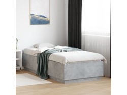 Estructura Cama Con Luces Led Madera Gris Hormigón 100x200 Cm