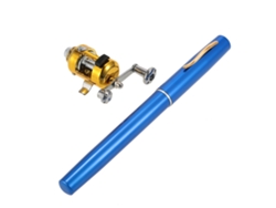 Kit Combinado: Mini Caña De Pescar Telescópica Portátil Con Carrete, Bolígrafo De Pesca, Accesorios De Acero Y Aluminio.