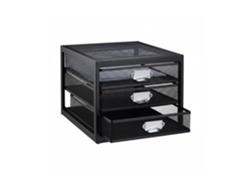 Cajonera Relaxdays, 3 Cajones, Para Documentos A4, Sistema De Organización Para Escritorio, Archivador, Negro