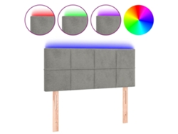 Maison Exclusive - Cabecero Con Led De Terciopelo Gris Claro 100x5x78/88 Cm