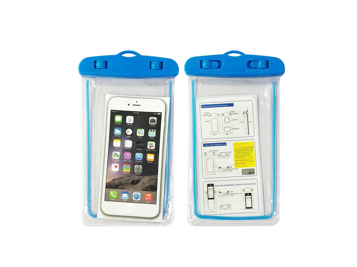 Funda impermeable universal para teléfonos móviles, color azul luminoso.