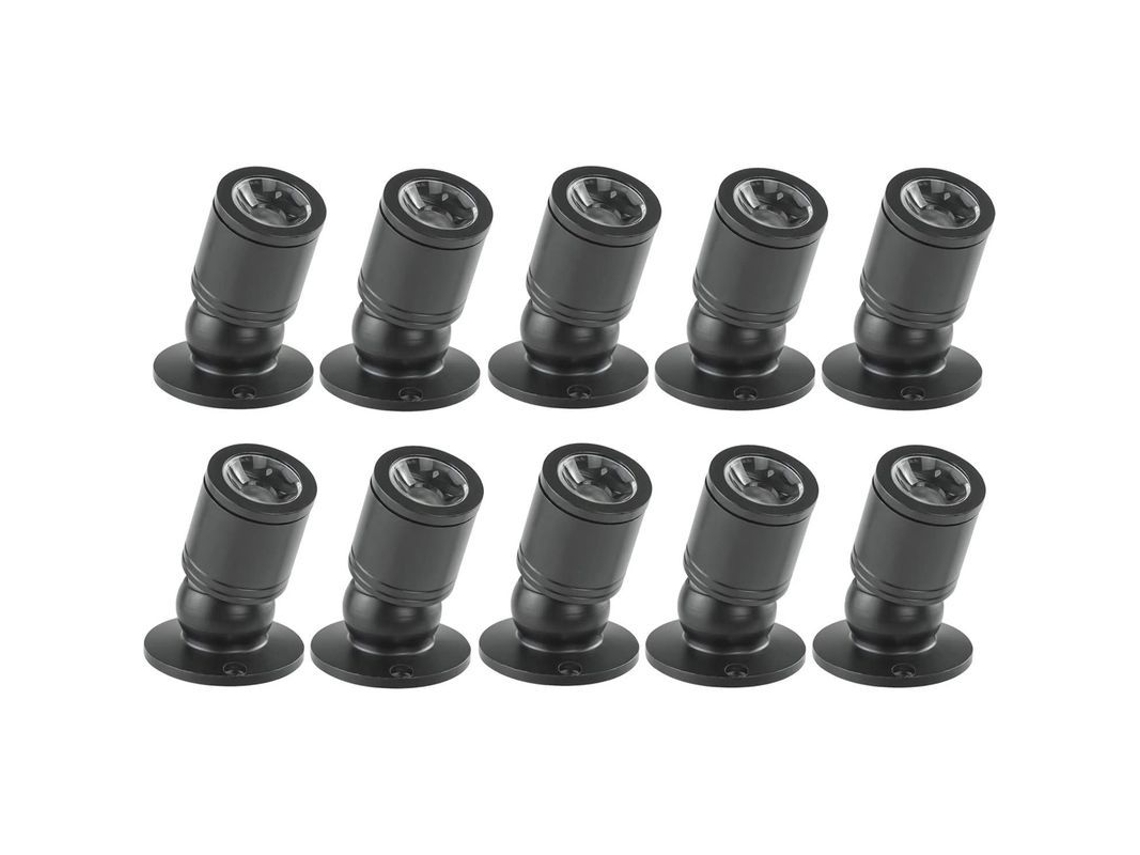 Mini Focos Led Empotrables De Techo De 1w, 100-265v Ca Con Controlador, 10 Unidades, Clase A+, Color Negro, Luz Blanca Fría.