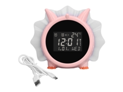 Reloj Despertador Rosa Con Forma De Dinosaurio Y Luz Nocturna Led Multifuncional Para Niños.