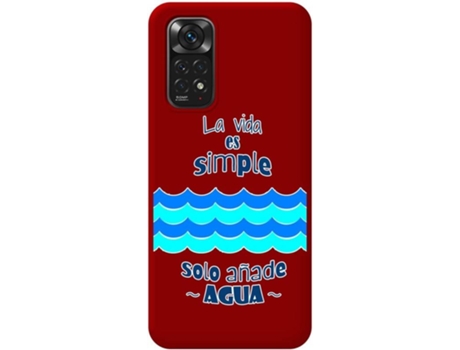 Carcasa Xiaomi Redmi Note 11 TUMUNDOSMARTPHONE Silicona Líquida Dibujos Agua Rojo