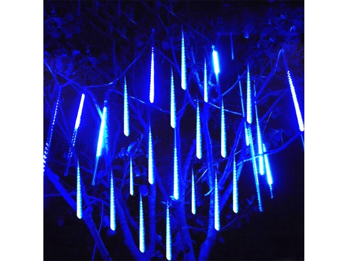 2026-luces De Cascada De Meteoritos Led Impermeables Ultra Brillantes Para Fiesta Boda Árbol Hogar Patio Decoración Exterior Azul