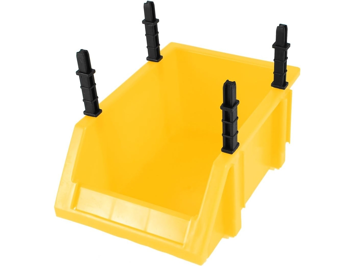 Plástico - Tornillo De Componente Amarillo Contenedor De Almacenamiento Apilable W
