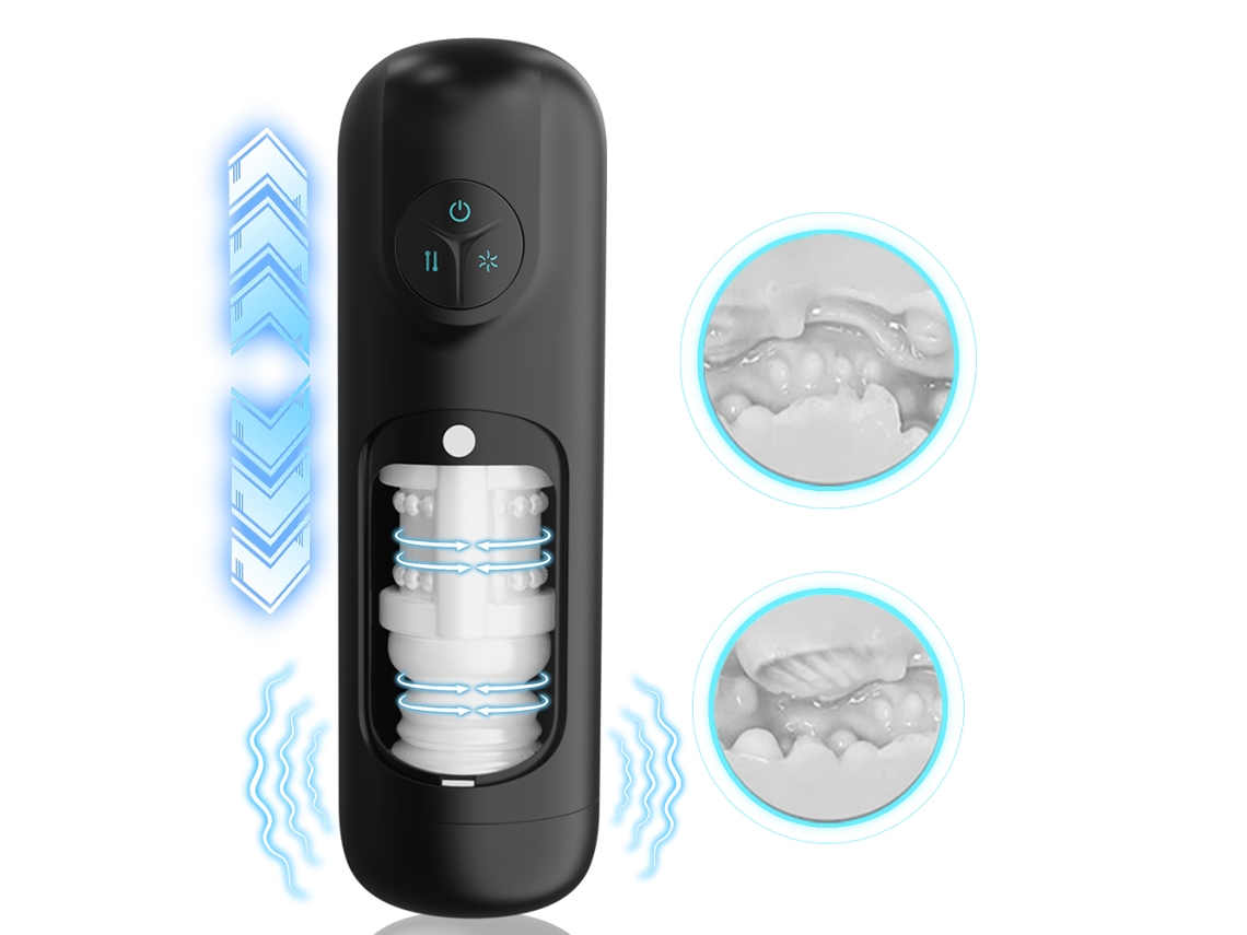 Masturbador masculino de silicone com 8 velocidades MDUG (preto)