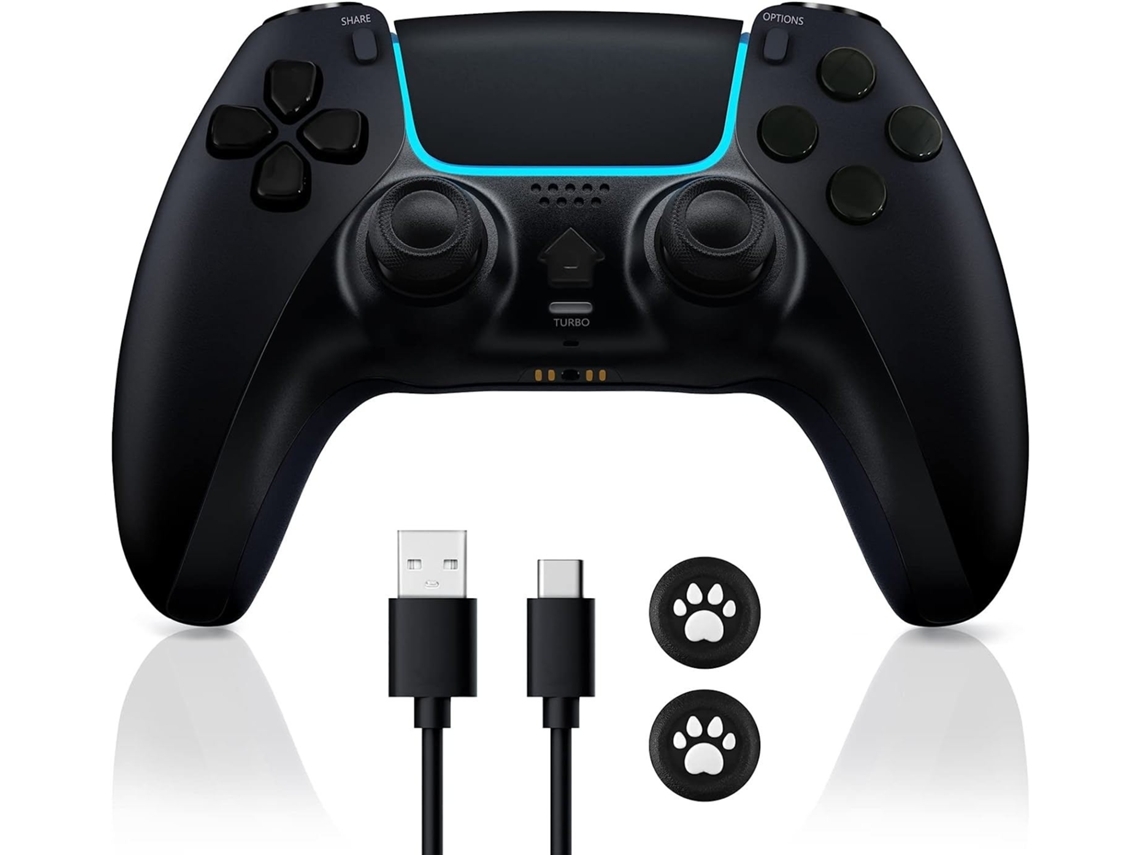 Controlador inalámbrico Ps4 Compatible con consola Ps4/Slim/Pro/Pc Joystick de juego de doble vibración almohadilla táctil altavoz incorporado negro YIZHOOD