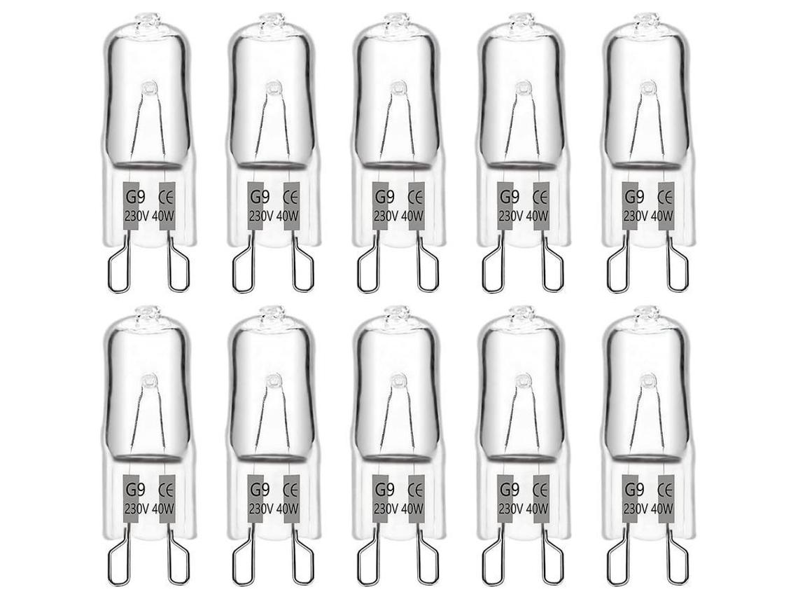 Bombilla Halógena G9 40w 230v 480lm 2900k Blanco Cálido Regulable Paquete De 10