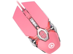 Ratón Pc Iluminado Cable Dpi Juegos Profesionales Diseño Ergonómico Rosa