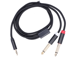 Cable Adaptador De Audio De 3,5 Mm Macho A Doble 6,35 Mm, Malla De Algodón Trenzado, 1 M
