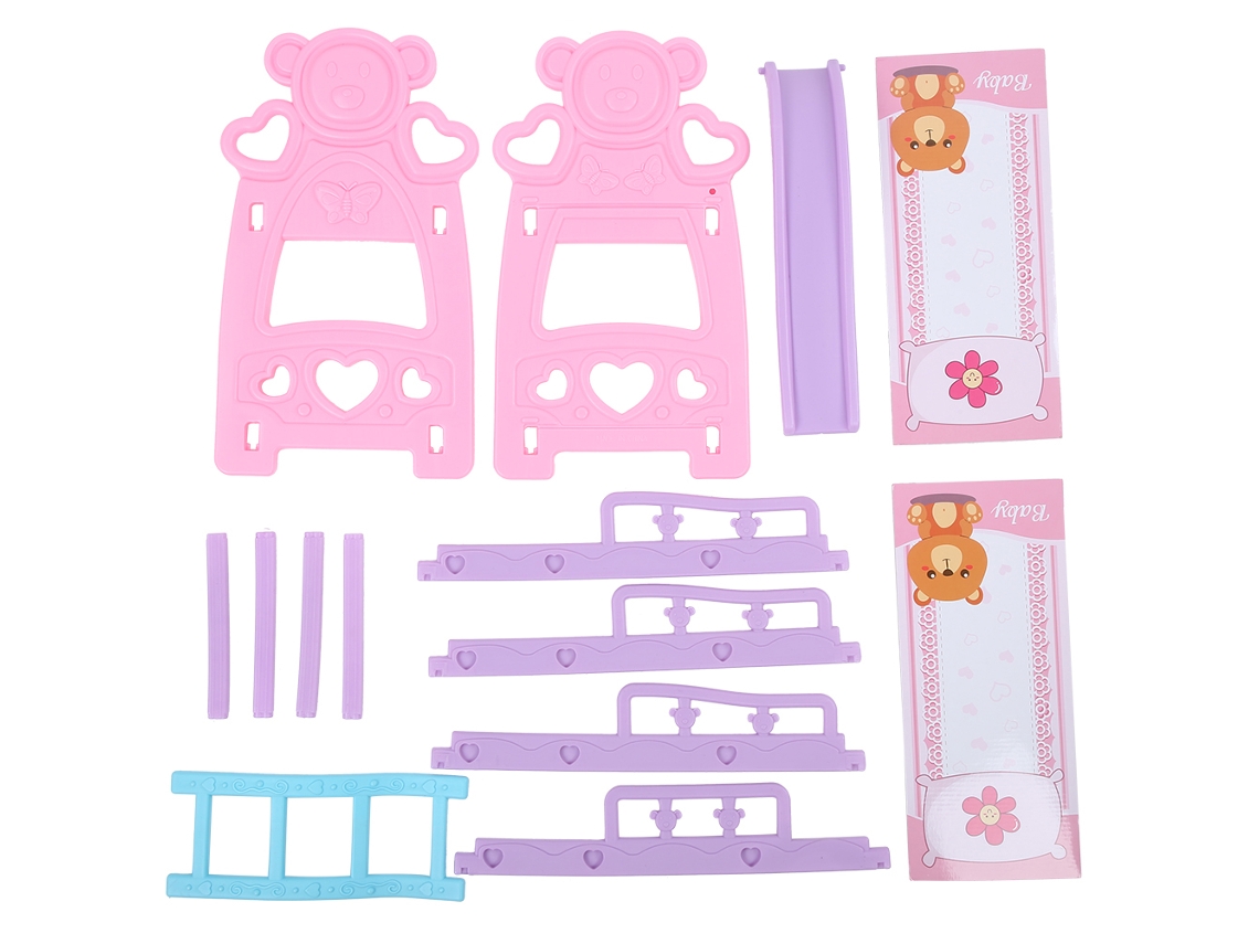 Cama de muñecas de dos pisos 2026, accesorios en miniatura, muebles para casa de muñecas infantiles (l)