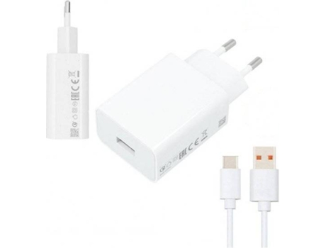 Kit Cargador Turbo Fast Charge y Cable de Carga PHONECARE para Xiaomi 11T Pro (33W - 3A - USB - C - Blanco)
