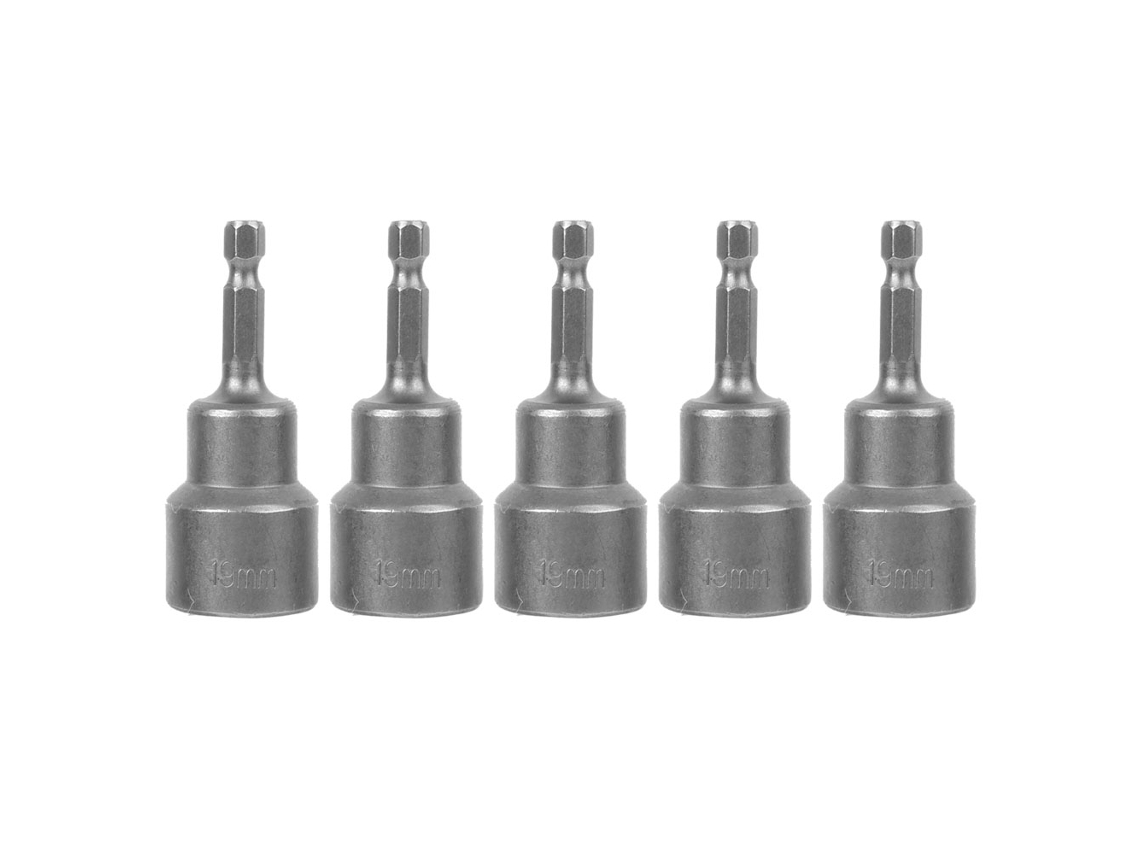 5 Adaptadores Magnéticos Para Taladro Con Casquillo Hexagonal De Acero De 19 Mm