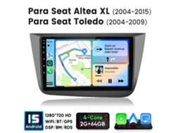 Autorradio Hexinex Android 15 2gb+64gb 4 Núcleos Para Seat Altea Xl 2004-2015 Y Toledo 2004-2009 Carplay Android Auto Gps Wifi