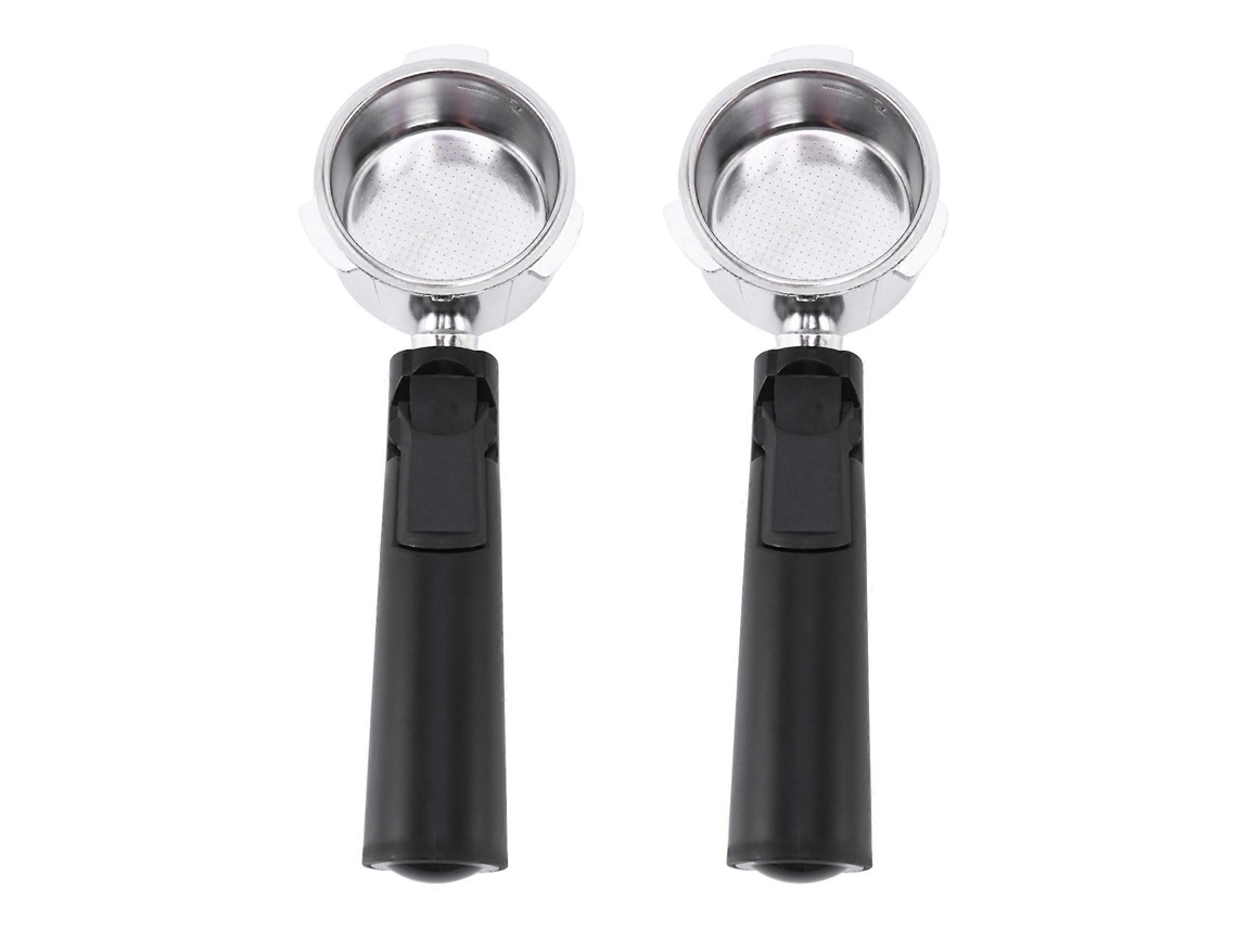 2 portafiltros sin fondo de acero inoxidable de 51 mm para cafeteras profesionales