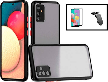 Kit Carcasa Trasera Protección Cámara + Protector de Pantalla Samsung Galaxy M52 5G GIFT4ME Negro