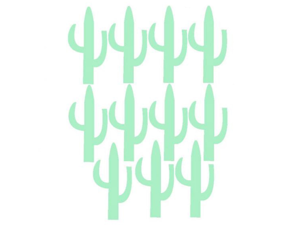 Juego De 13 Pegatinas De Pared Removibles Con Forma De Cactus Luminosos Para La Decoración De Habitaciones Infantiles.