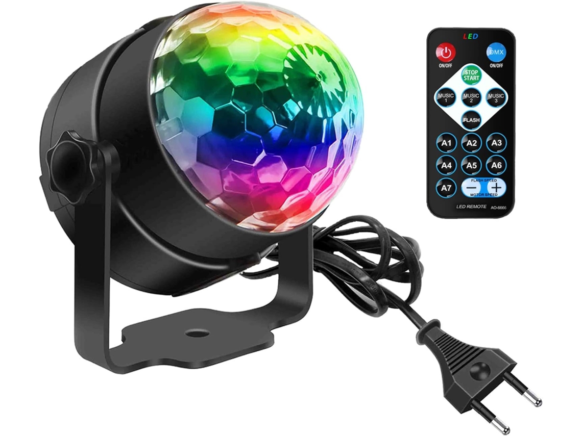 Bola De Discoteca Led Rgb De 3w Com Controle De Música.