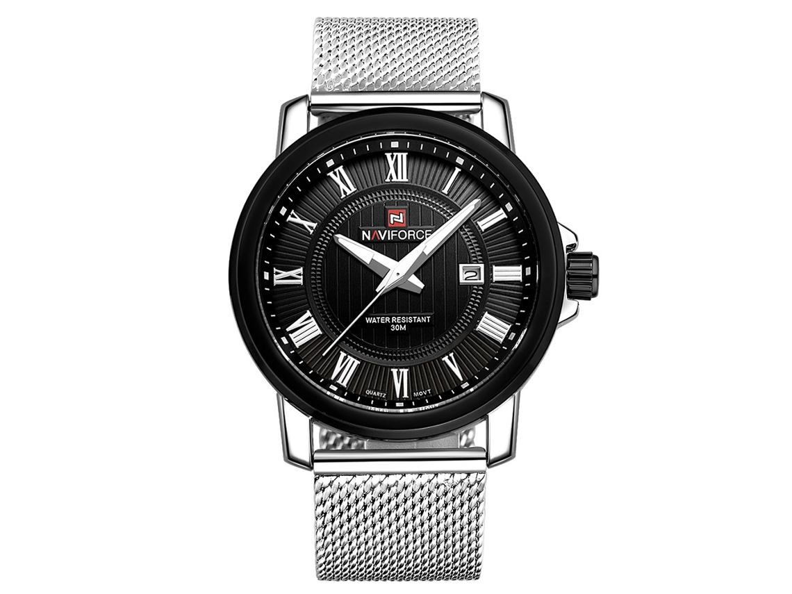 Reloj De Pulsera De Cuarzo Naviforce Para Hombre, De Acero Inoxidable, Con Calendario, Ideal Para Negocios Y Uso Diario.