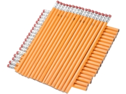40 Lápices De Madera, Mina Hb Con Goma De Borrar, Sencillos Y Prácticos Para Niños Y Niñas, Color Amarillo.