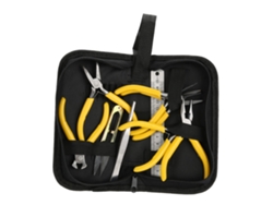 Kit de herramientas para reparación de relojes y joyas con pinzas, alicates, regla y tijeras (9 piezas)