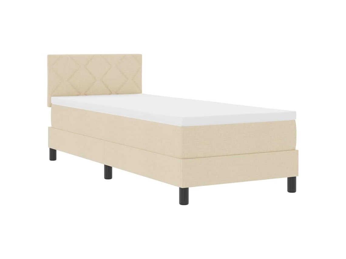 Maison Exclusive - Cama Tipo Box Spring Con Colchón Con Led Crema 80 X 200 Cm Tela