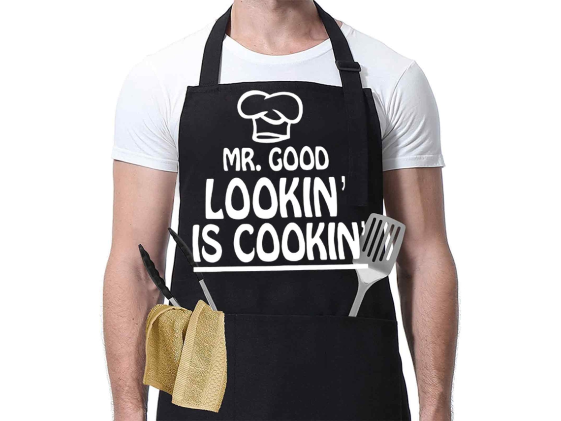 GIGIKILL Avental De Cozinha Masculino Com Bolsos Aventais Ajustáveis Masculinos Presentes De Cozinha Para Homens Aventais De Chef Alça De Pescoço Ajustável