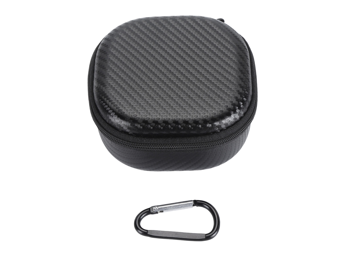 Estuche Rígido De Viaje De Fibra De Carbono Negra Para Altavoz Bluetooth Con Gancho
