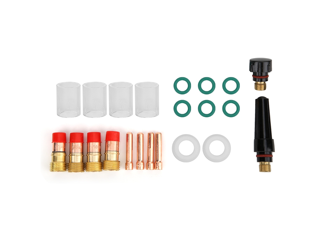 Kit De 23 Piezas: Lente De Gas, Copa De Vidrio, Cuerpo Del Chaleco Para Antorcha Tig Wp-17/18/26