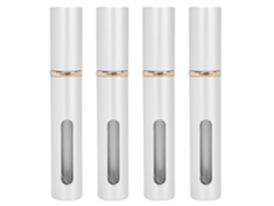 Botella De Perfume Rellenable De Vidrio Portátil Exterior Vacía 10ml X4 Piezas Plateado