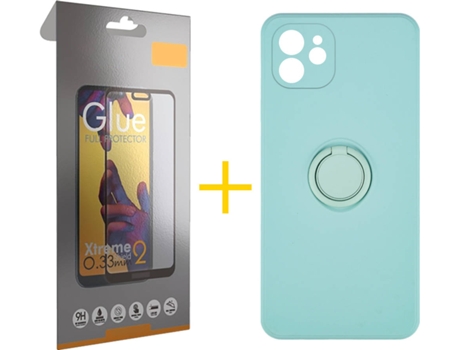 Carcasa + Protector de Pantalla para iPhone 12 Mini SKYHE Verde Agua