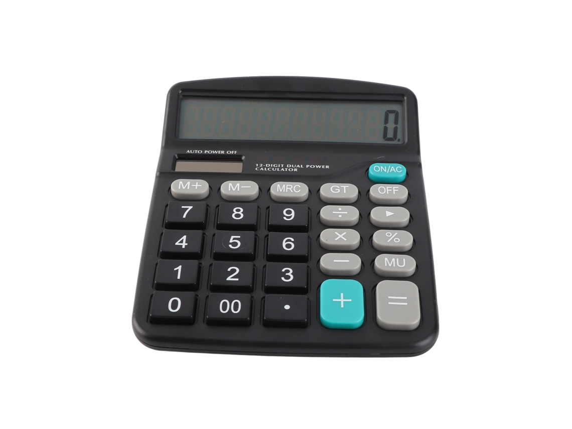 Calculadora de Mesa Solar 12 Dígitos com Display LCD Grande Energia Dual | S/MARCA