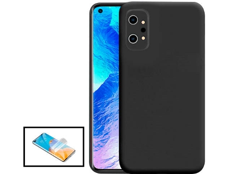 Kit Protector Hydrogel Full Cover Frente y Funda Silicona Liquida Realme GT Neo2 PHONECARE Negro
