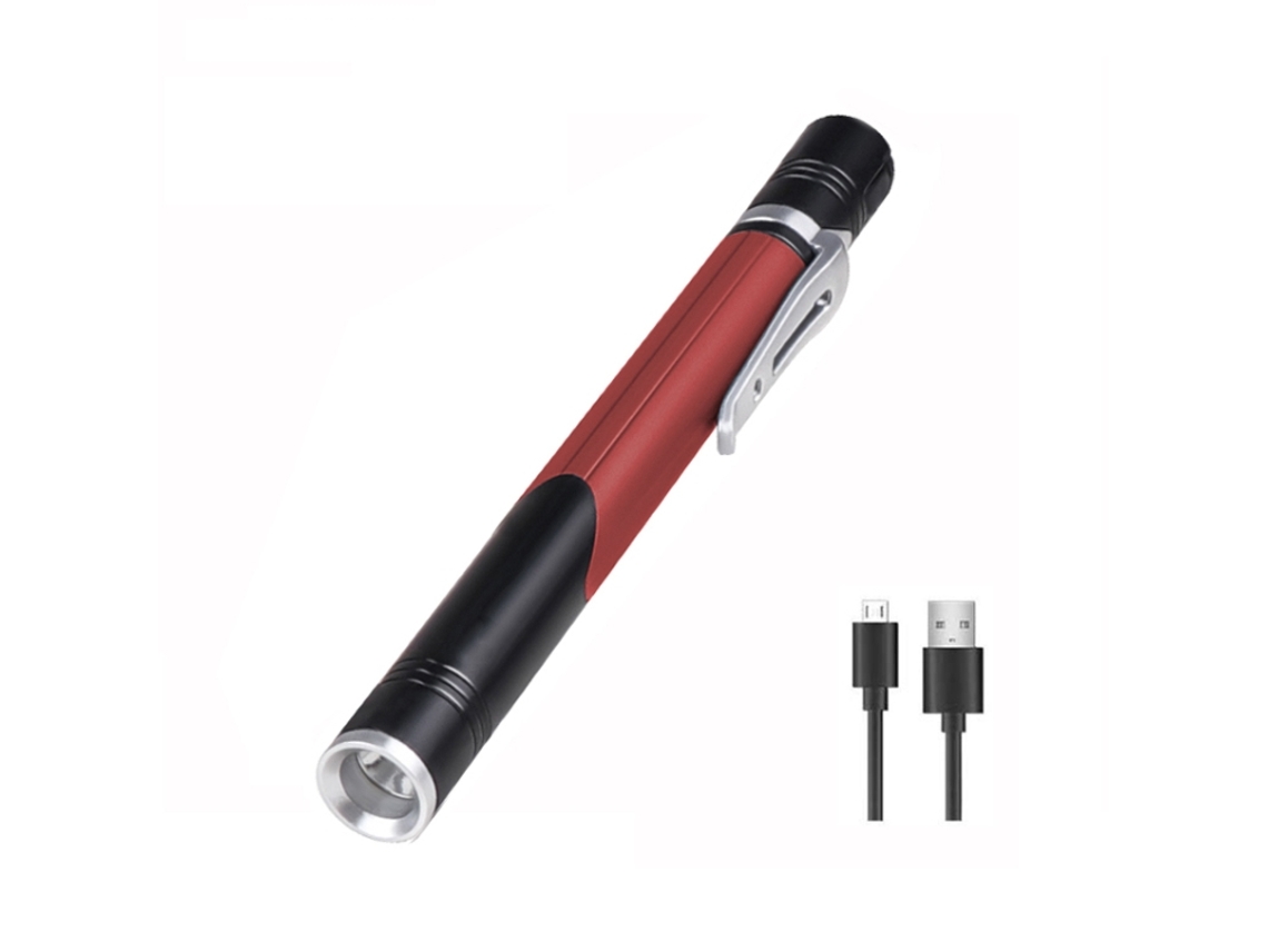 Mini bolígrafo Xpgled con clip para iluminación del hogar, tres fuentes de luz (rojo)