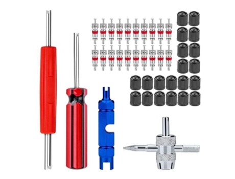 Kit de herramientas de extracción de vástago de válvula de neumático de 44 piezas multicolor