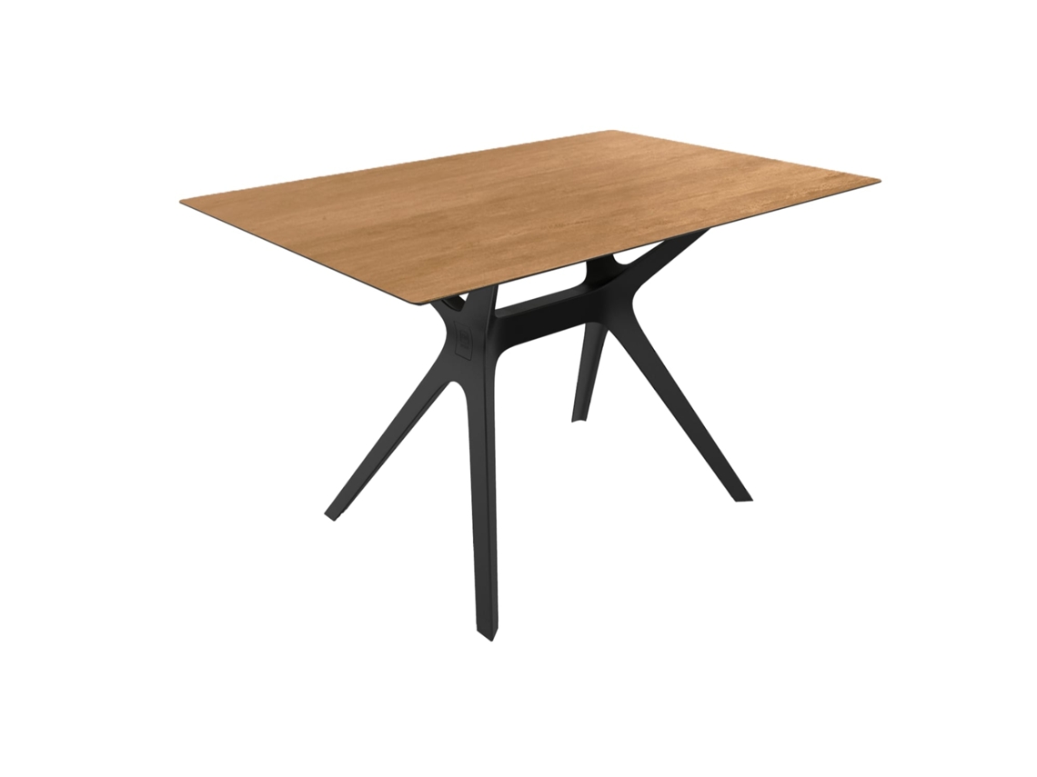 Mesa Rectangular Interior 120x80 Negro - Roble Natural Vela M Resol